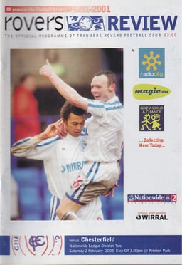 Tranmere Rovers v Chesterfield Match Programme 2002-02-02